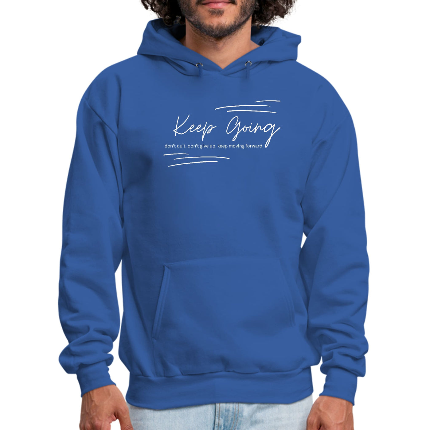 Mens Graphic Hoodie Keep Going Don’t Give Up - Inspirational - Unisex | Hoodies