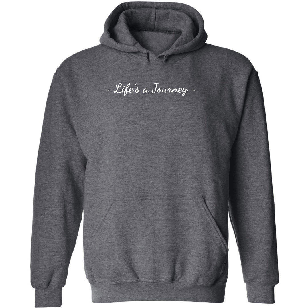 Mens Graphic Hoodie Life’s a Journey White Print - Unisex | Hoodies