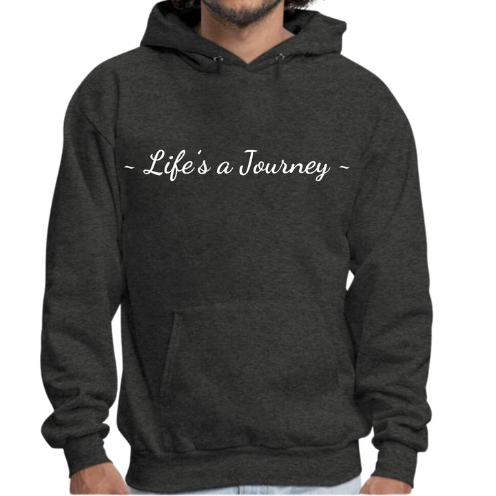 Mens Graphic Hoodie Life’s a Journey White Print - Unisex | Hoodies