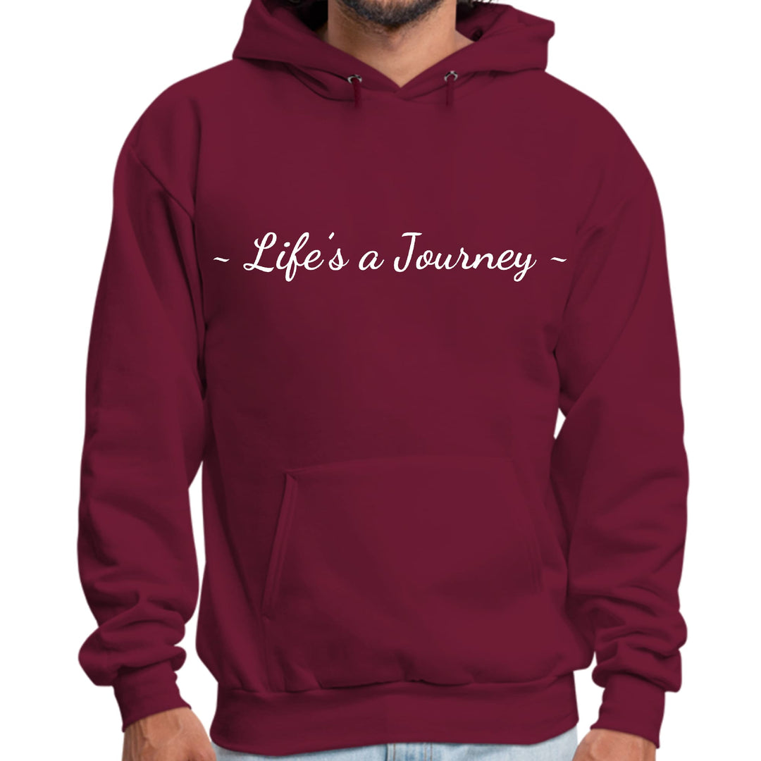 Mens Graphic Hoodie Life’s a Journey White Print - Unisex | Hoodies