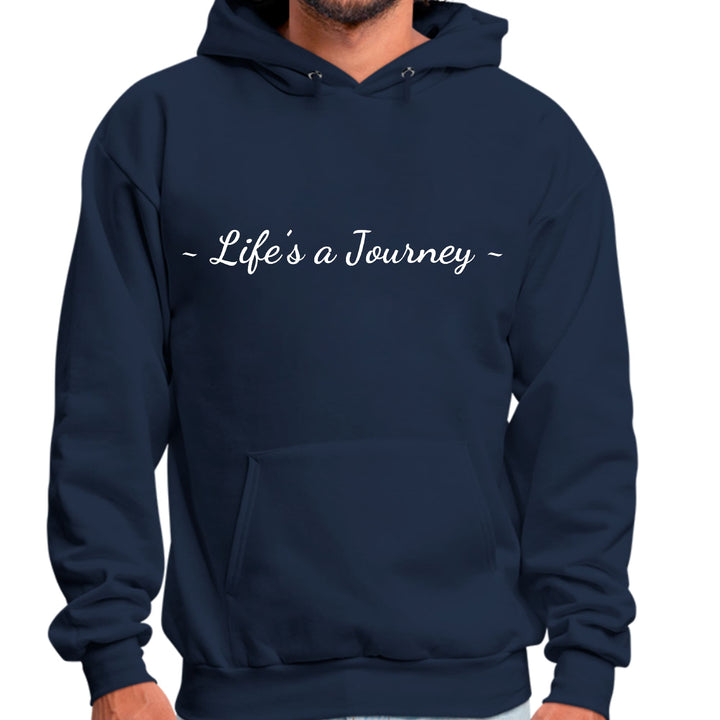 Mens Graphic Hoodie Life’s a Journey White Print - Unisex | Hoodies