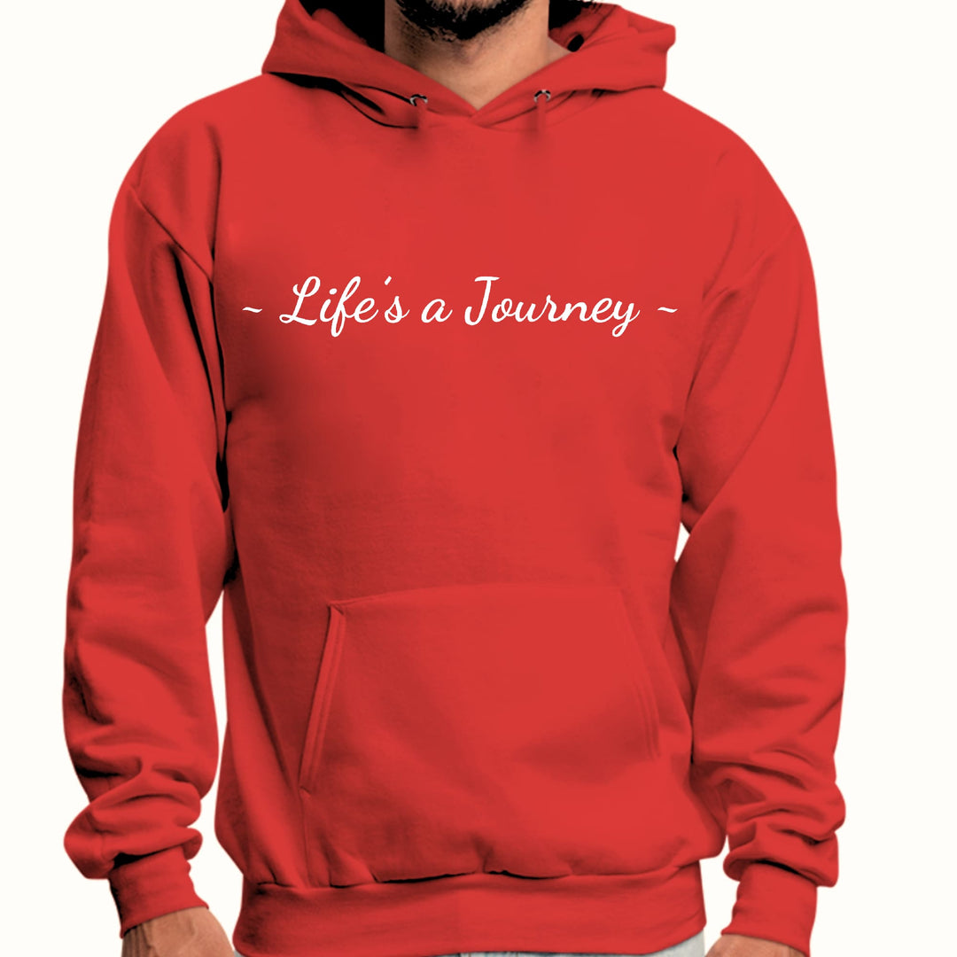 Mens Graphic Hoodie Life’s a Journey White Print - Unisex | Hoodies