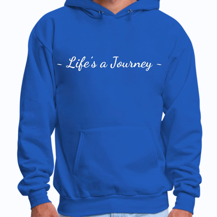 Mens Graphic Hoodie Life’s a Journey White Print - Unisex | Hoodies