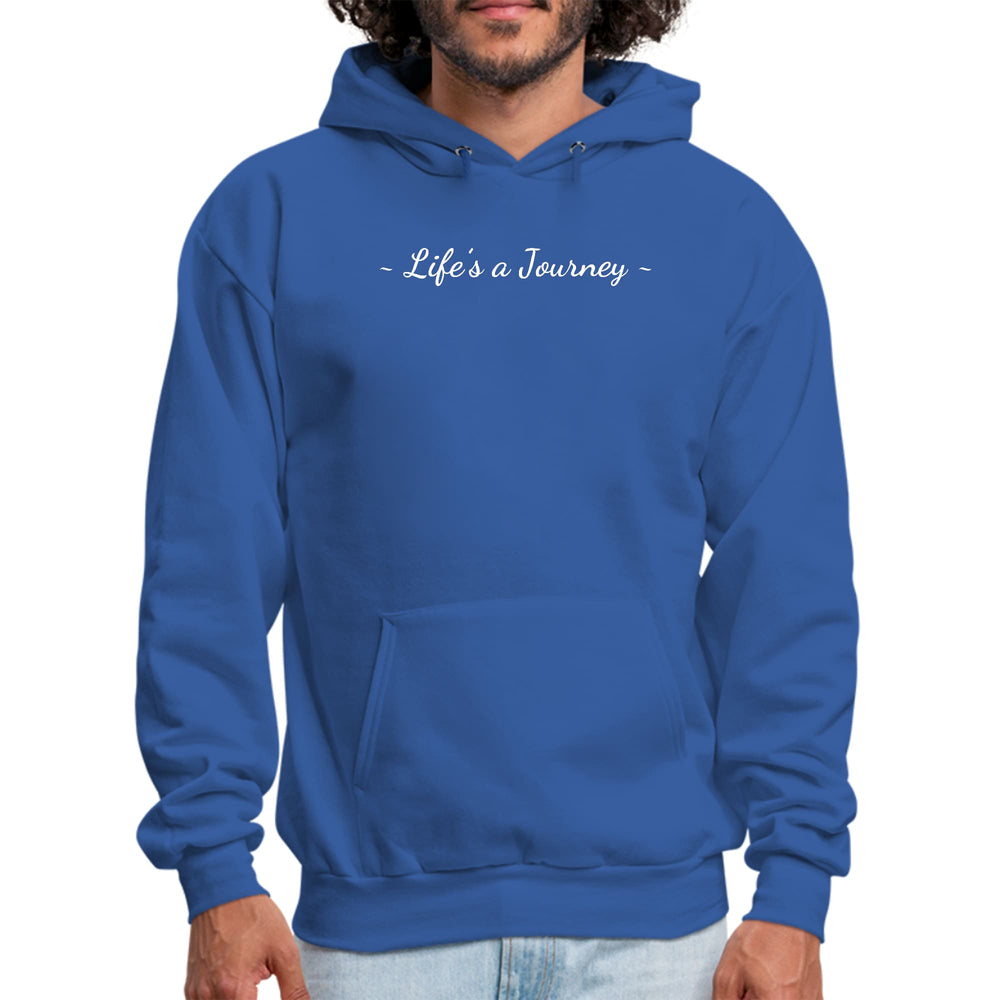 Mens Graphic Hoodie Life’s a Journey White Print - Unisex | Hoodies