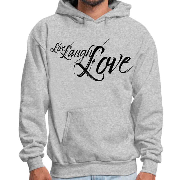 Mens Graphic Hoodie Live Laugh Love Black Illustration - Unisex | Hoodies