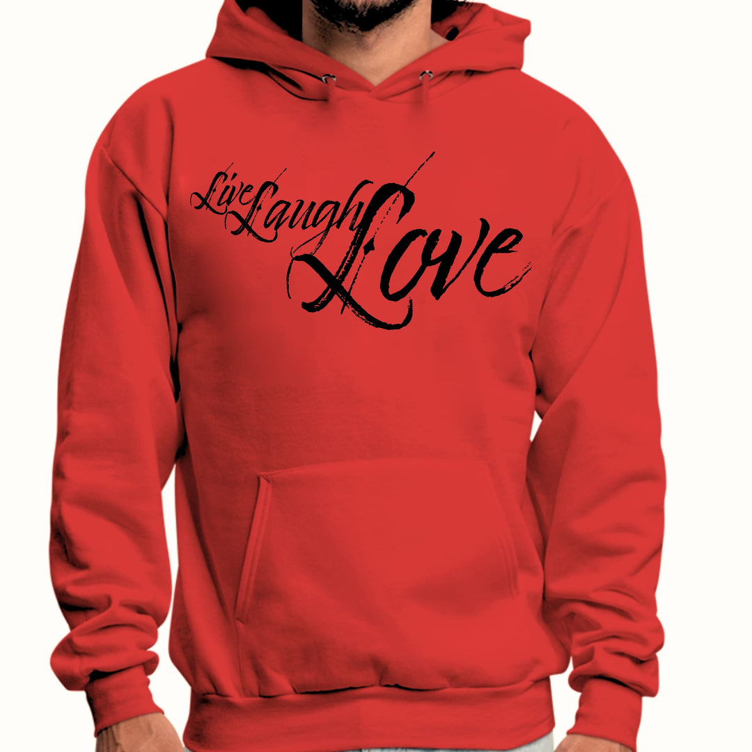 Mens Graphic Hoodie Live Laugh Love Black Illustration - Unisex | Hoodies