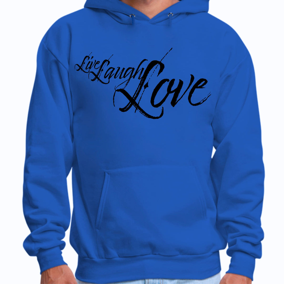 Mens Graphic Hoodie Live Laugh Love Black Illustration - Unisex | Hoodies