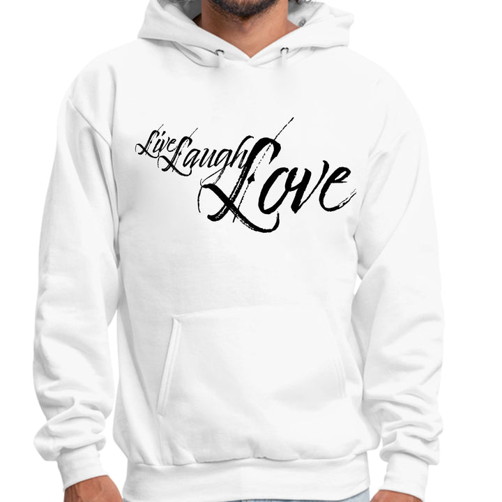 Mens Graphic Hoodie Live Laugh Love Black Illustration - Unisex | Hoodies