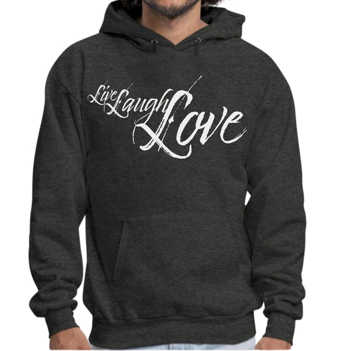 Mens Graphic Hoodie Live Laugh Love Light Grey - Unisex | Hoodies