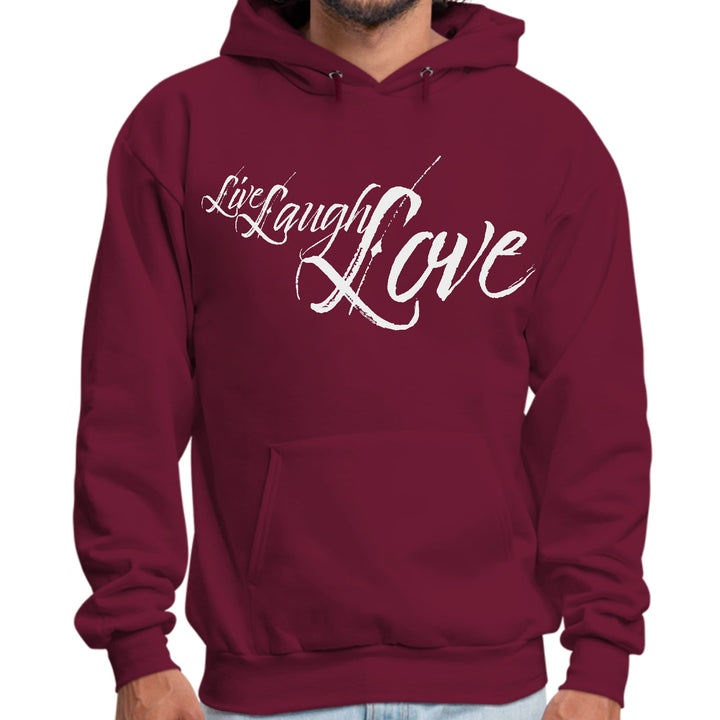 Mens Graphic Hoodie Live Laugh Love Light Grey - Unisex | Hoodies