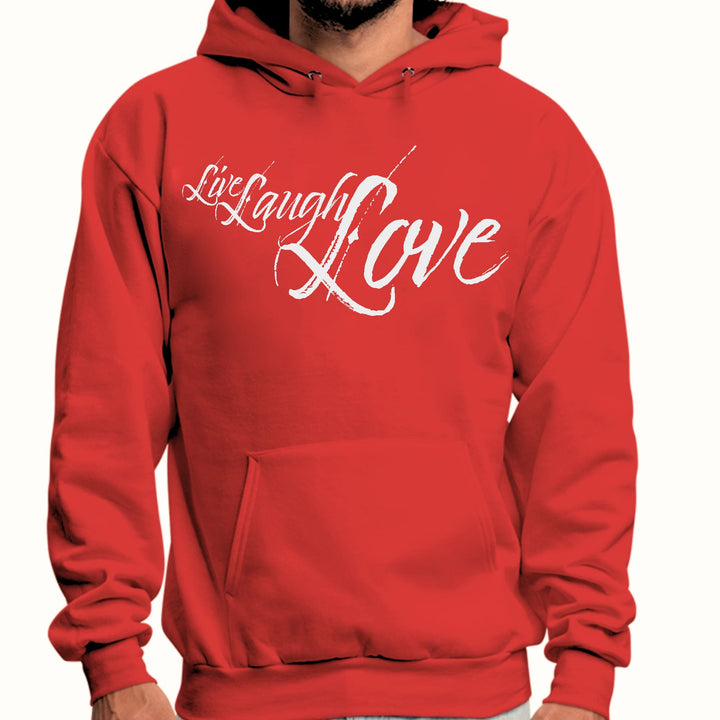 Mens Graphic Hoodie Live Laugh Love Light Grey - Unisex | Hoodies