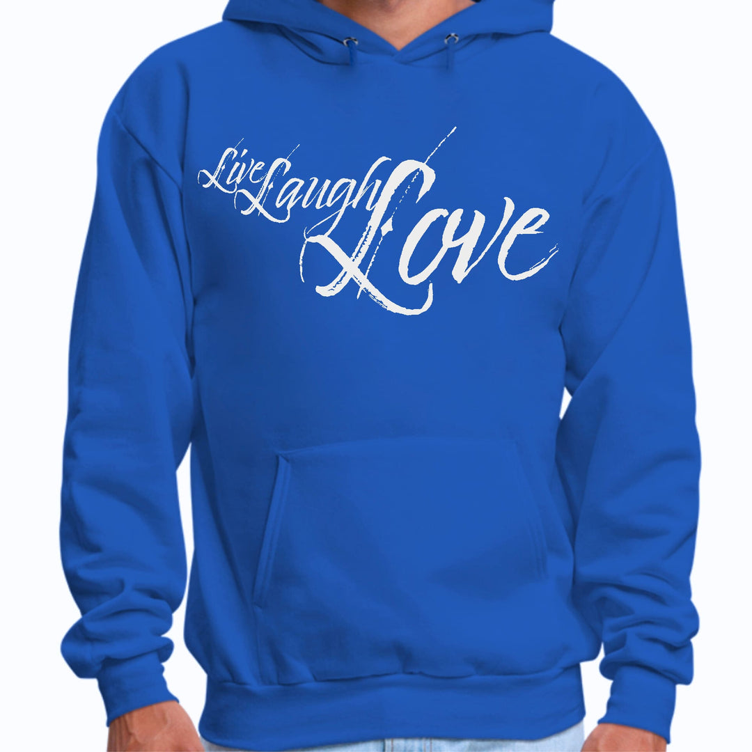 Mens Graphic Hoodie Live Laugh Love Light Grey - Unisex | Hoodies