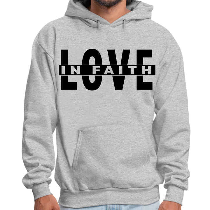 Mens Graphic Hoodie Love in Faith Black Illustration - Unisex | Hoodies