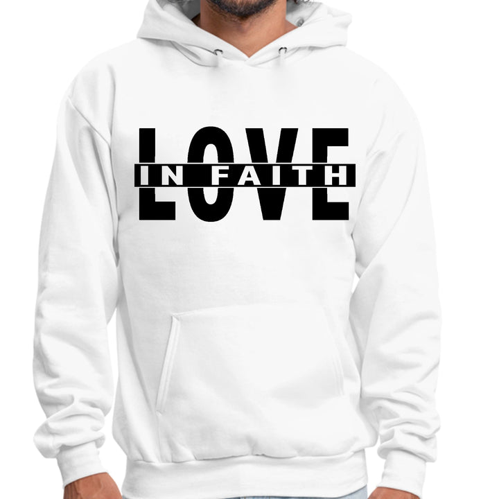 Mens Graphic Hoodie Love in Faith Black Illustration - Unisex | Hoodies