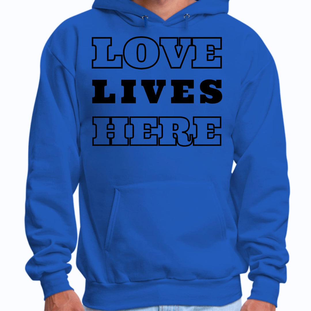 Mens Graphic Hoodie Love Lives Here - Unisex | Hoodies