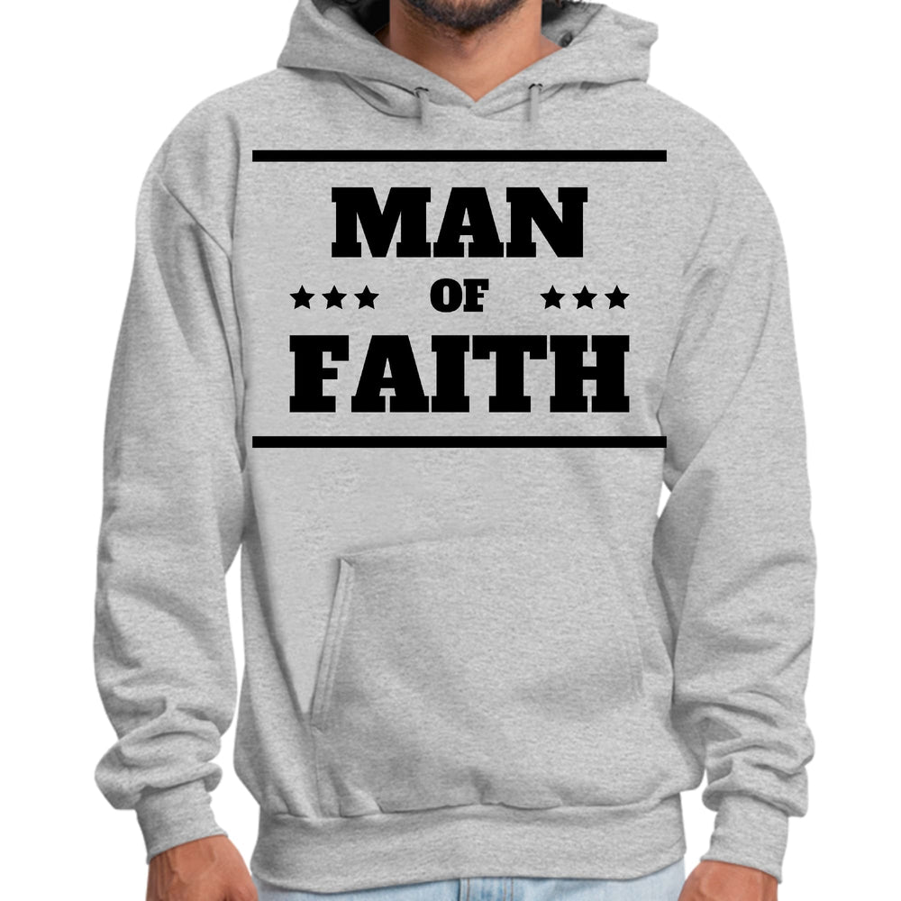 Mens Graphic Hoodie Man of Faith Black Illustration - Unisex | Hoodies