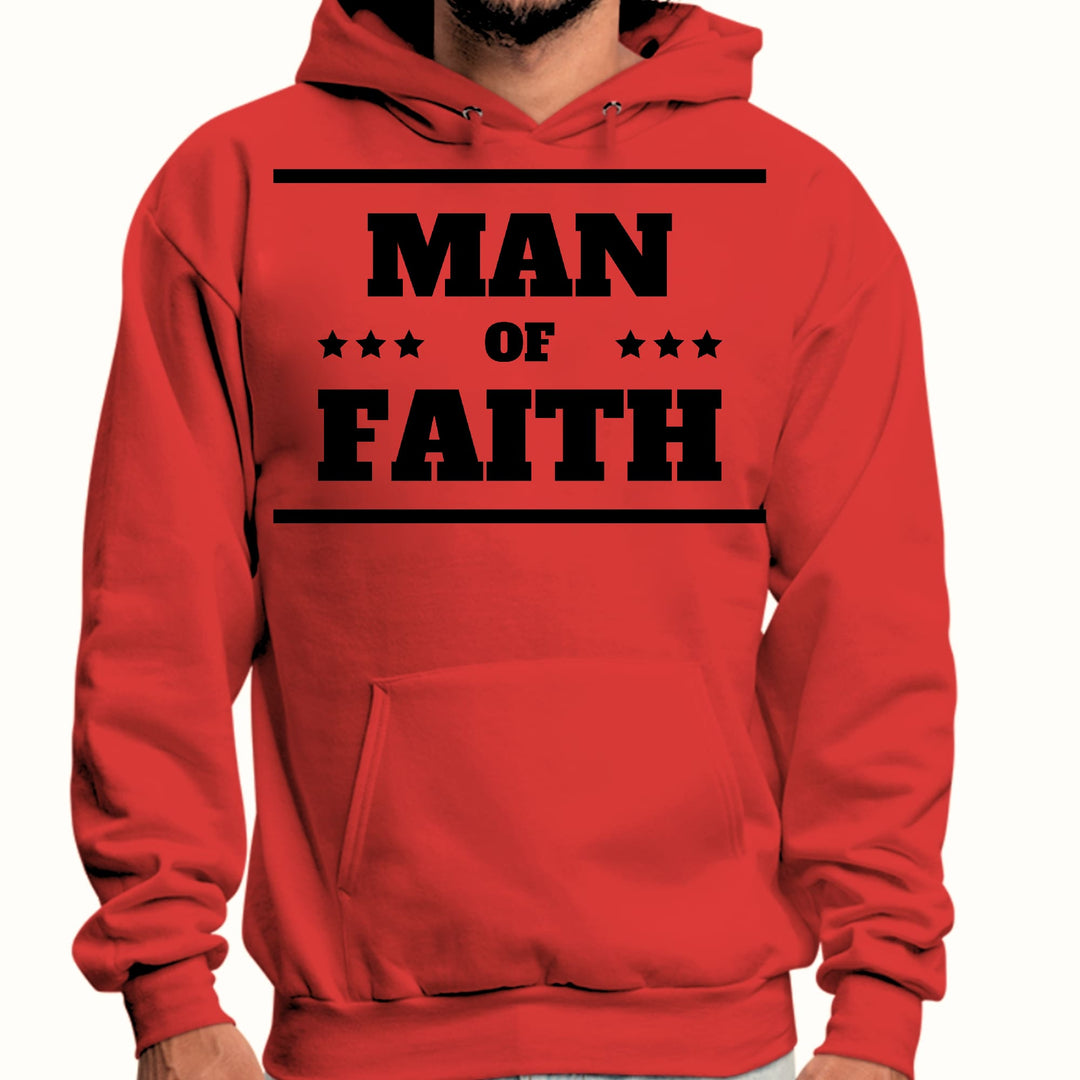 Mens Graphic Hoodie Man of Faith Black Illustration - Unisex | Hoodies