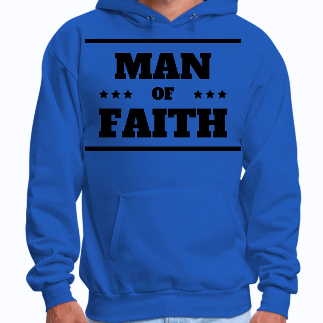 Mens Graphic Hoodie Man of Faith Black Illustration - Unisex | Hoodies