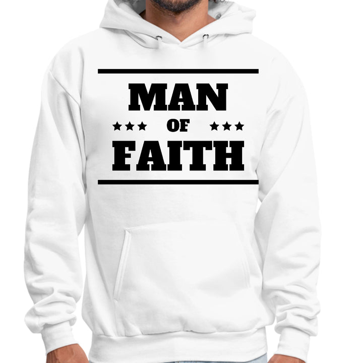 Mens Graphic Hoodie Man of Faith Black Illustration - Unisex | Hoodies