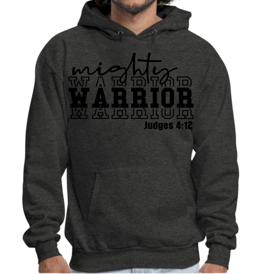 Mens Graphic Hoodie Mighty Warrior Black Illustration - Unisex | Hoodies