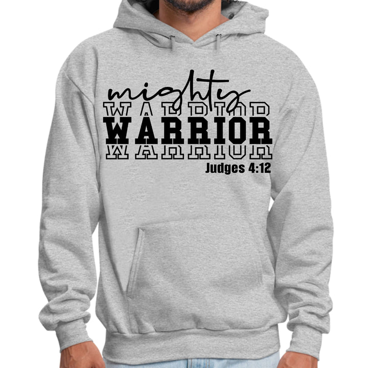 Mens Graphic Hoodie Mighty Warrior Black Illustration - Unisex | Hoodies