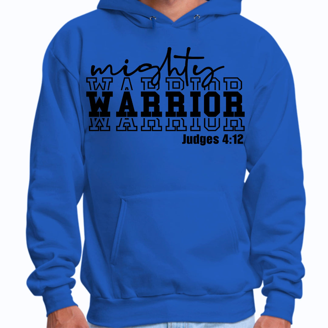 Mens Graphic Hoodie Mighty Warrior Black Illustration - Unisex | Hoodies