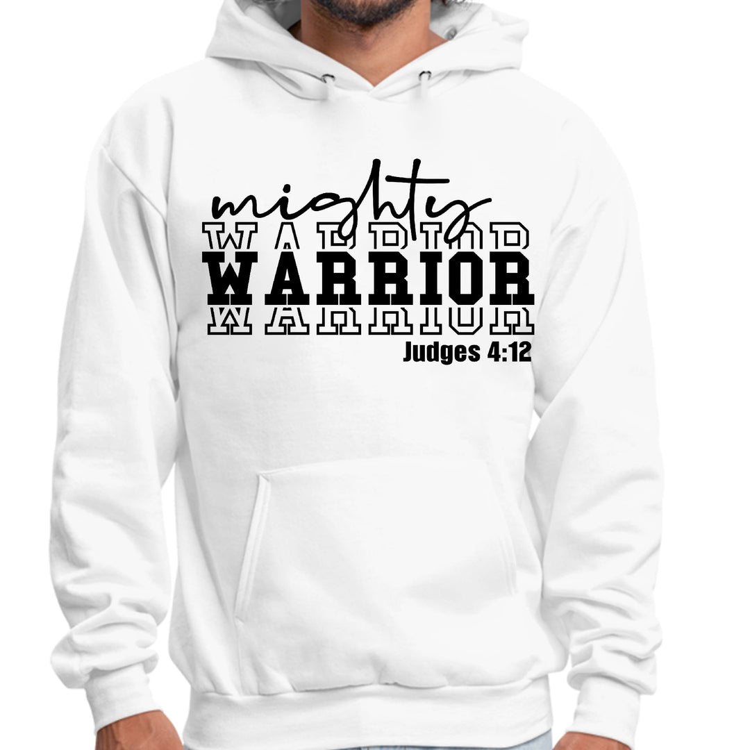 Mens Graphic Hoodie Mighty Warrior Black Illustration - Unisex | Hoodies