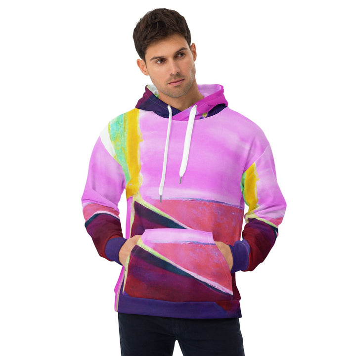 Mens Graphic Hoodie Pink and Purple Pattern