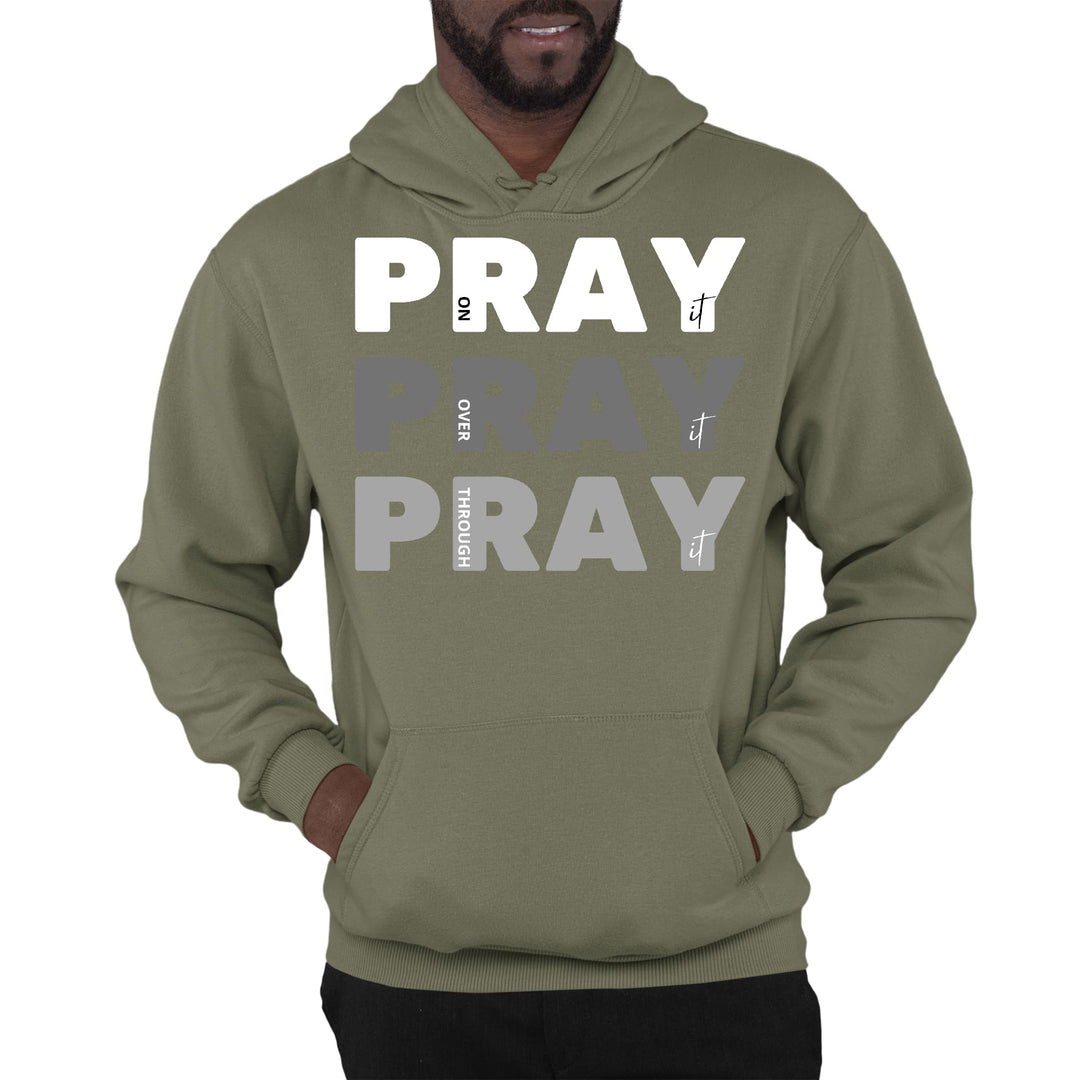 Mens Graphic Hoodie Pray on it Over it Through - Unisex | Hoodies