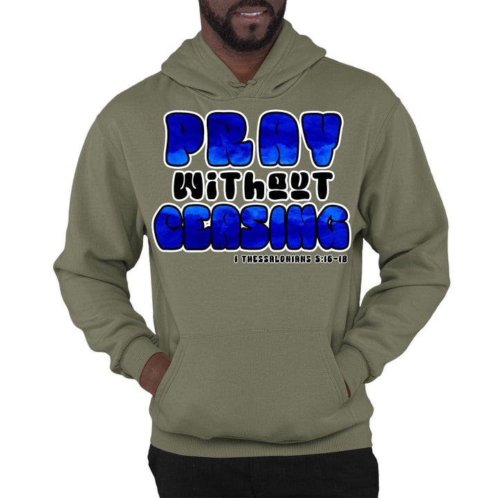 Mens Graphic Hoodie Pray Without Ceasing Inspirational Illustration - Unisex