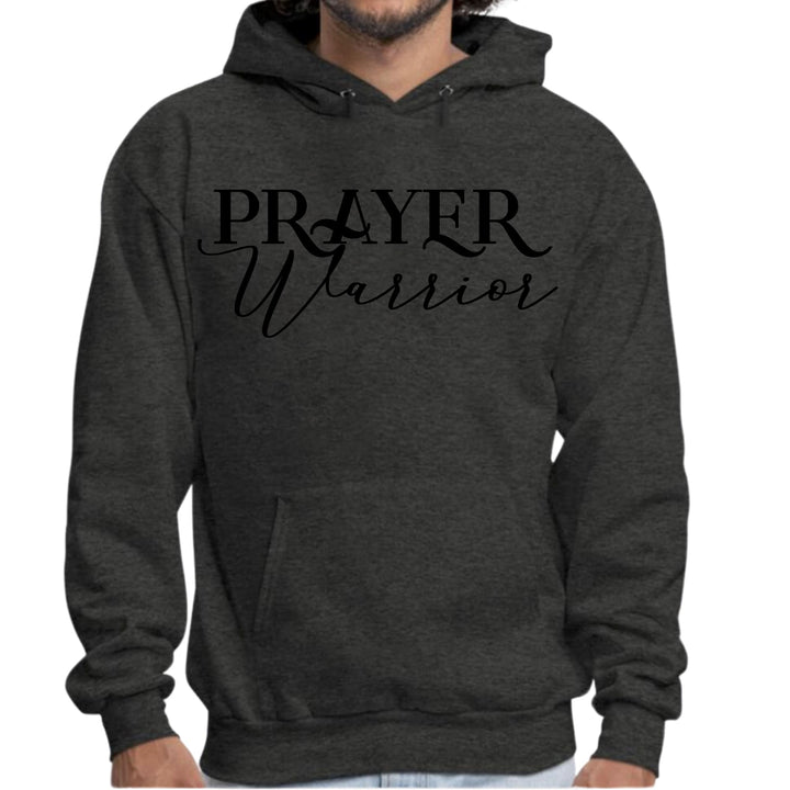 Mens Graphic Hoodie Prayer Warrior Script Style Illustration Black - Unisex