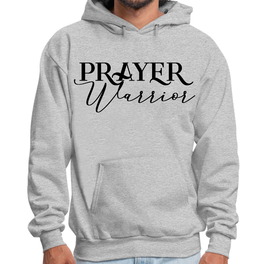 Mens Graphic Hoodie Prayer Warrior Script Style Illustration Black - Unisex