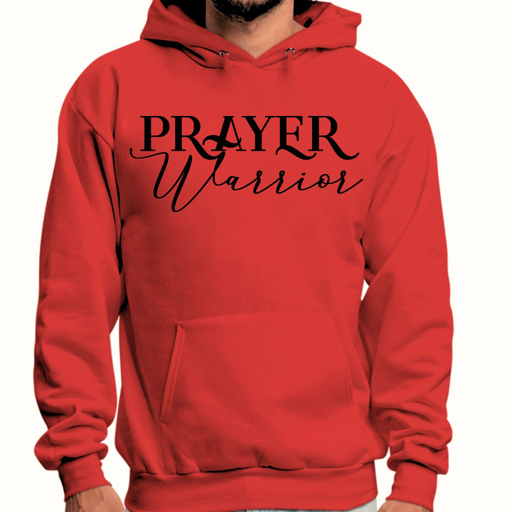 Mens Graphic Hoodie Prayer Warrior Script Style Illustration Black - Unisex