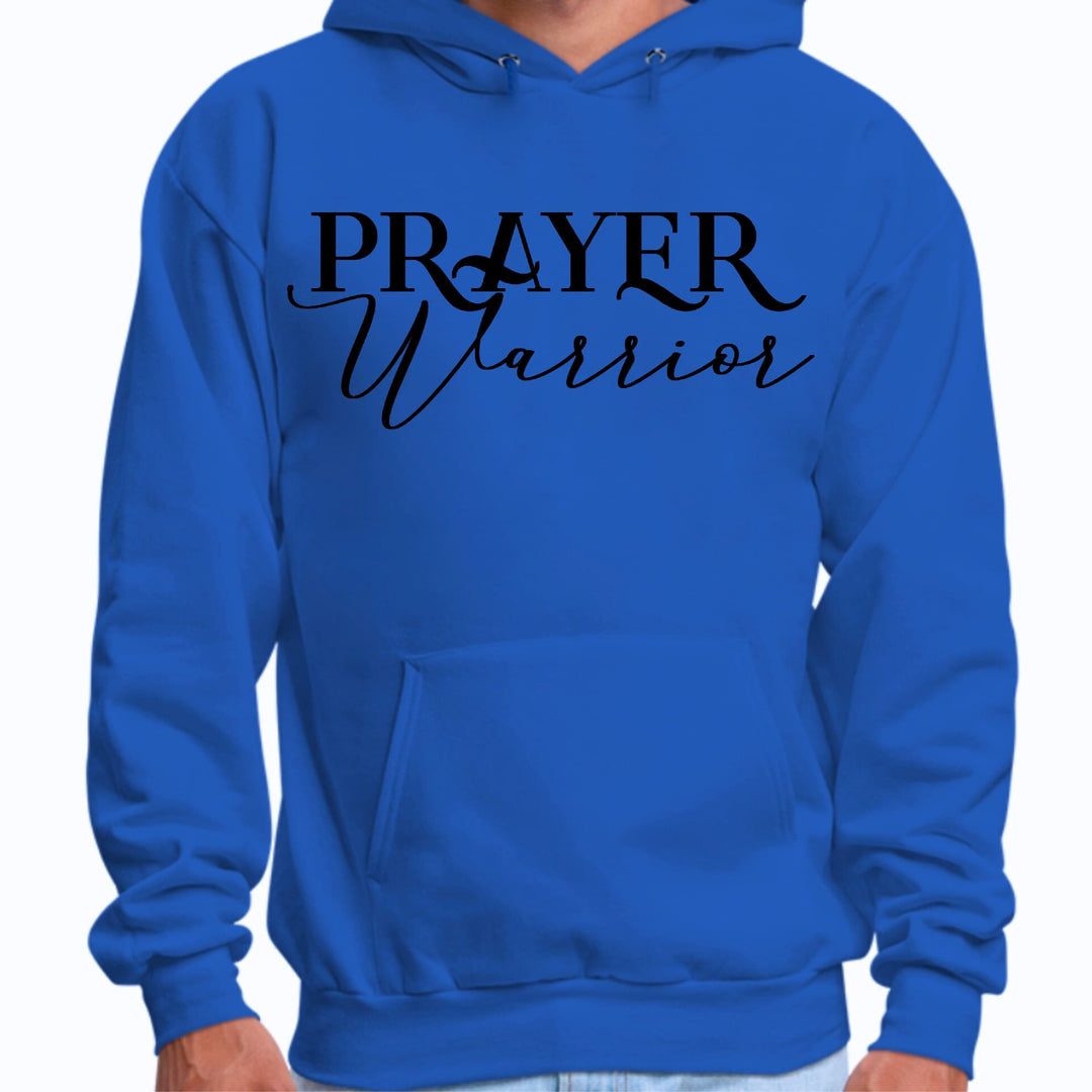 Mens Graphic Hoodie Prayer Warrior Script Style Illustration Black - Unisex