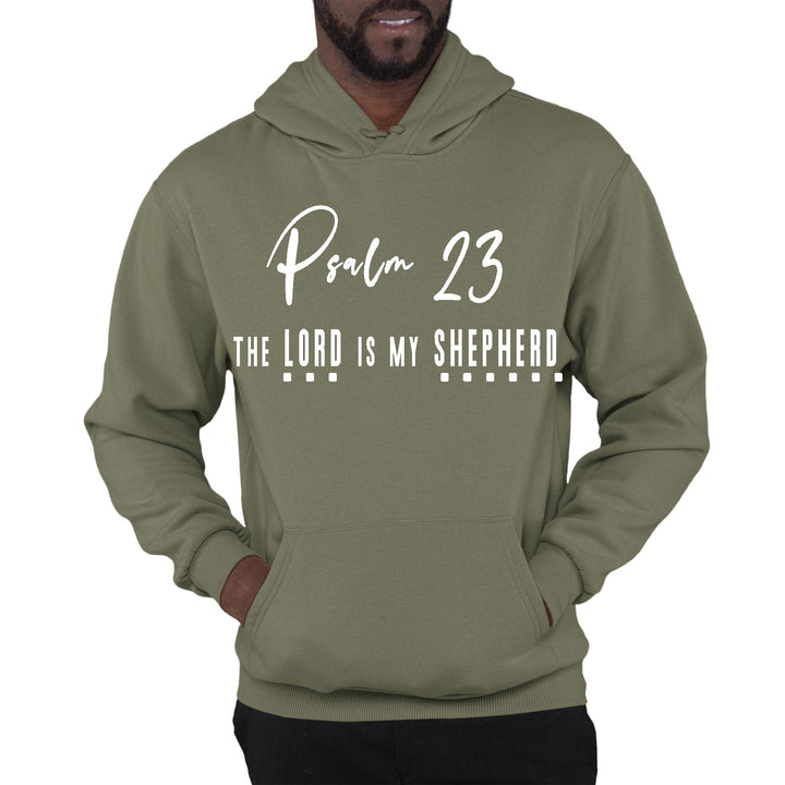 Mens Graphic Hoodie Psalm 23 the Lord is my Shepherd White Print - Unisex