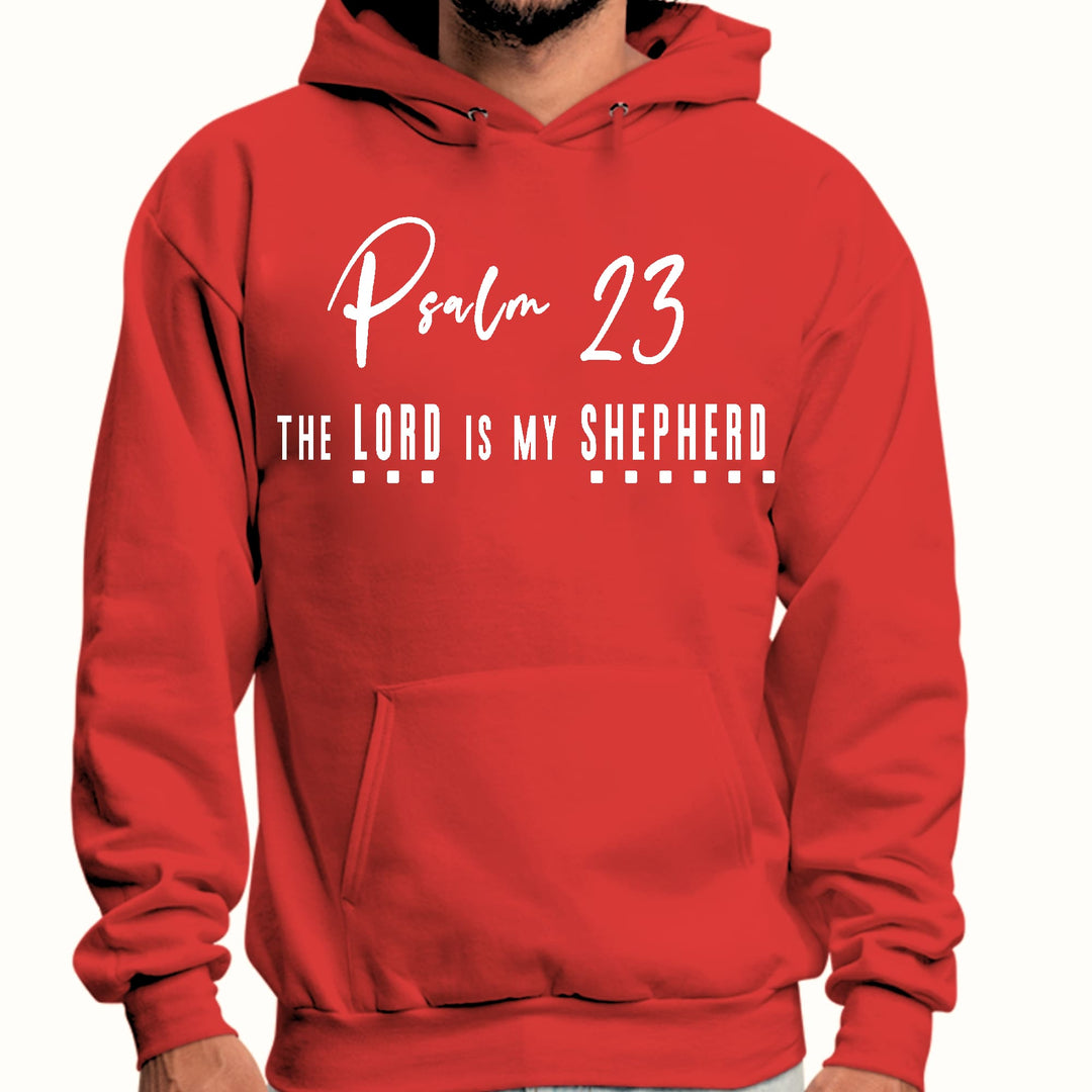 Mens Graphic Hoodie Psalm 23 the Lord is my Shepherd White Print - Unisex