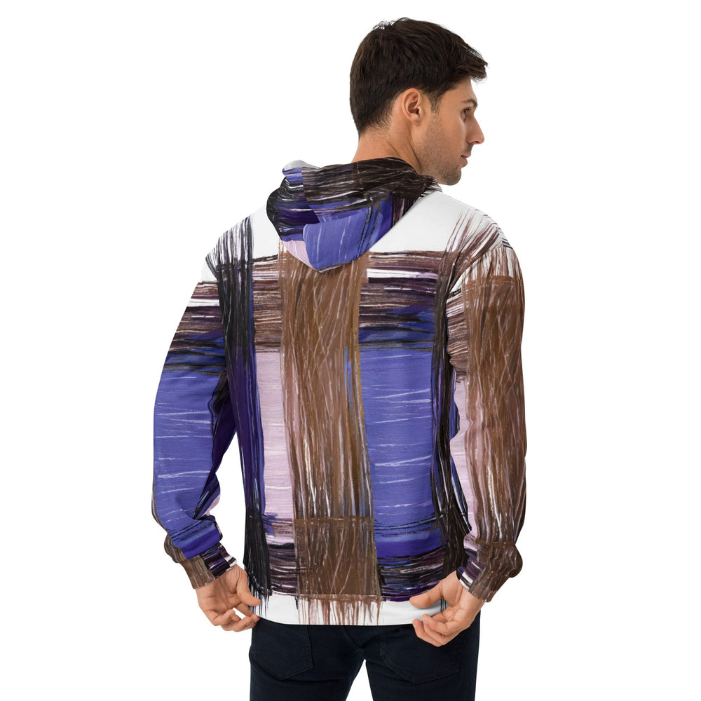 Mens Graphic Hoodie Rustic Brown Interweave Print