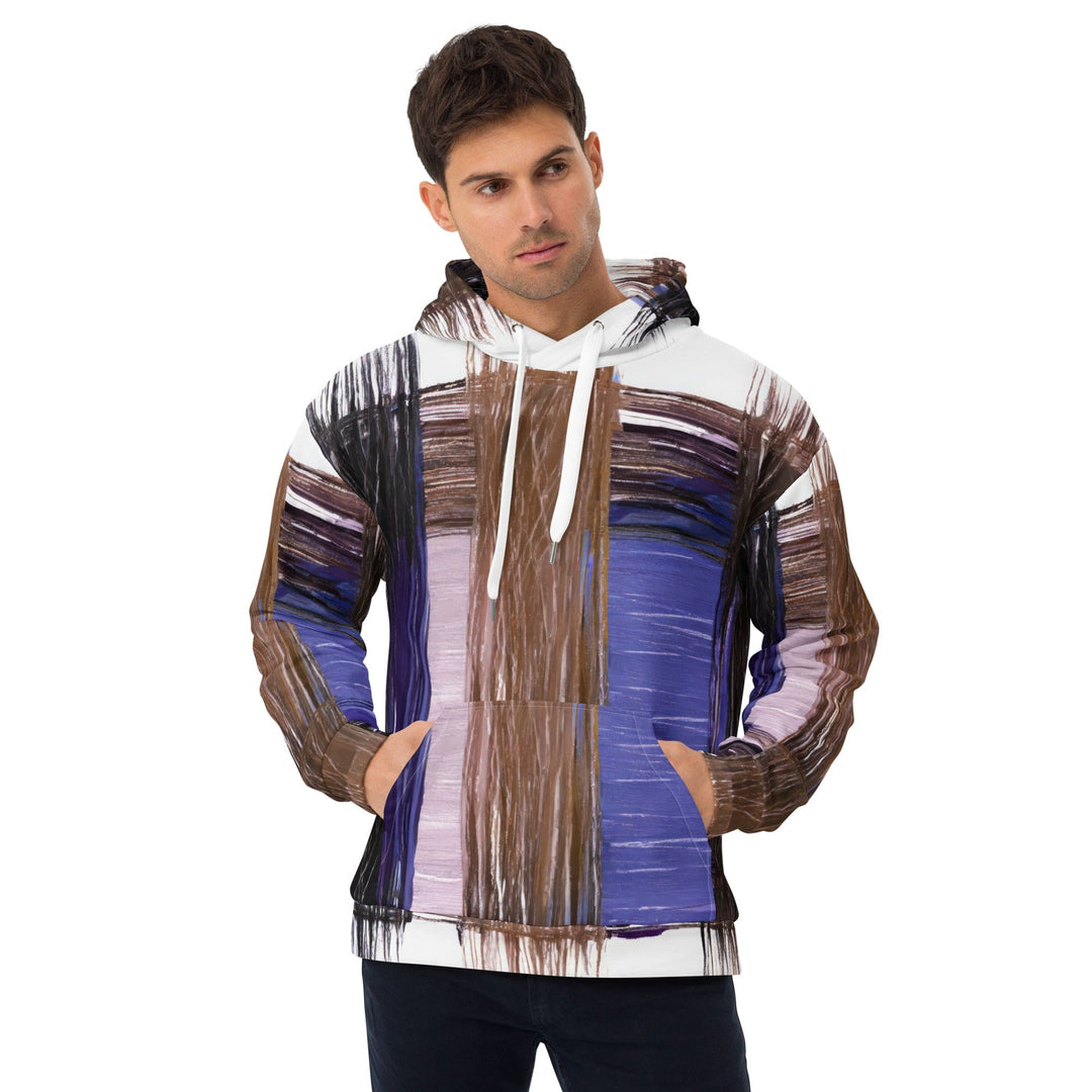 Mens Graphic Hoodie Rustic Brown Interweave Print