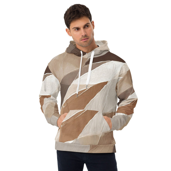 Mens Graphic Hoodie Rustic Brown Stone Print 2