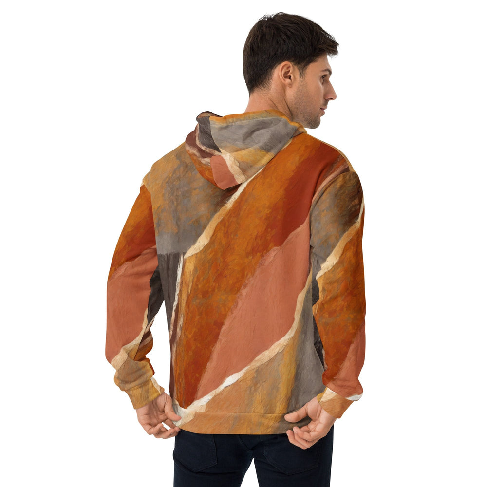 Mens Graphic Hoodie Rustic Brown Stone Print