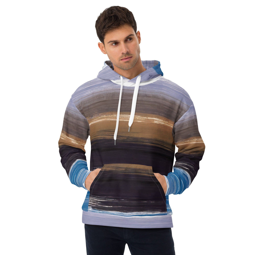 Mens Graphic Hoodie Rustic Purple Brown Design