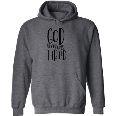 Mens Graphic Hoodie Say It Soul - God Never Gets Tired - Black - Unisex