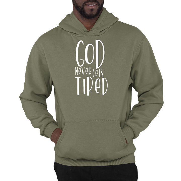 Mens Graphic Hoodie Say it Soul - God Never Gets Tired - Unisex | Hoodies