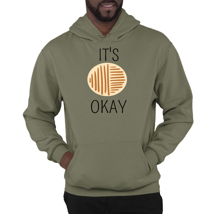 Mens Graphic Hoodie Say it Soul its Okay Black and Brown Line Art - Unisex