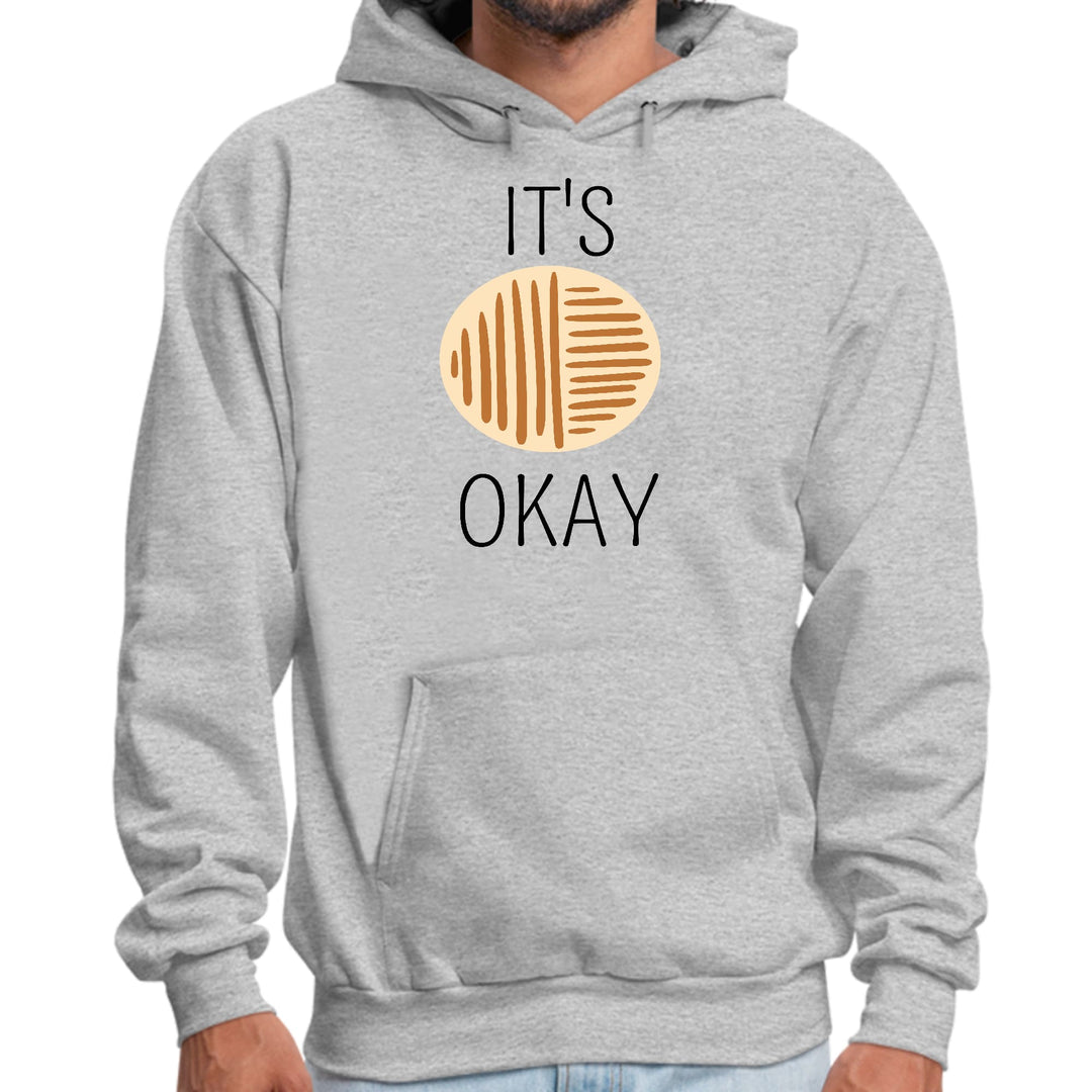 Mens Graphic Hoodie Say it Soul its Okay Black and Brown Line Art - Unisex