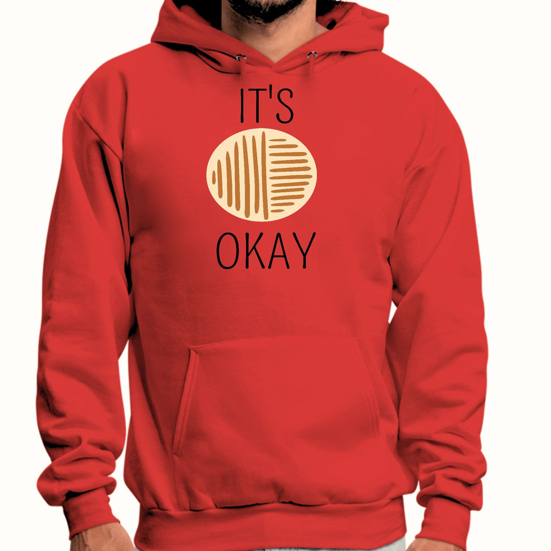 Mens Graphic Hoodie Say it Soul its Okay Black and Brown Line Art - Unisex