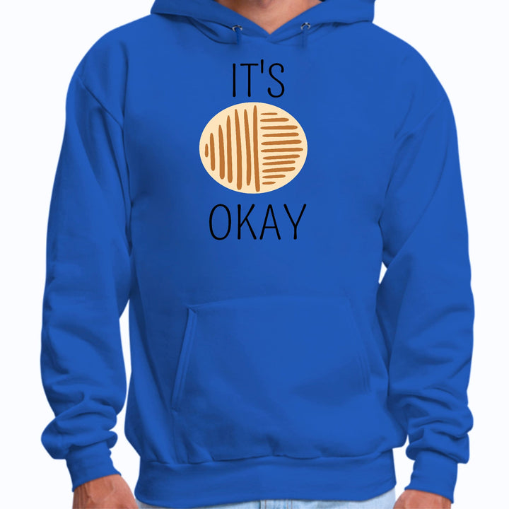 Mens Graphic Hoodie Say it Soul its Okay Black and Brown Line Art - Unisex