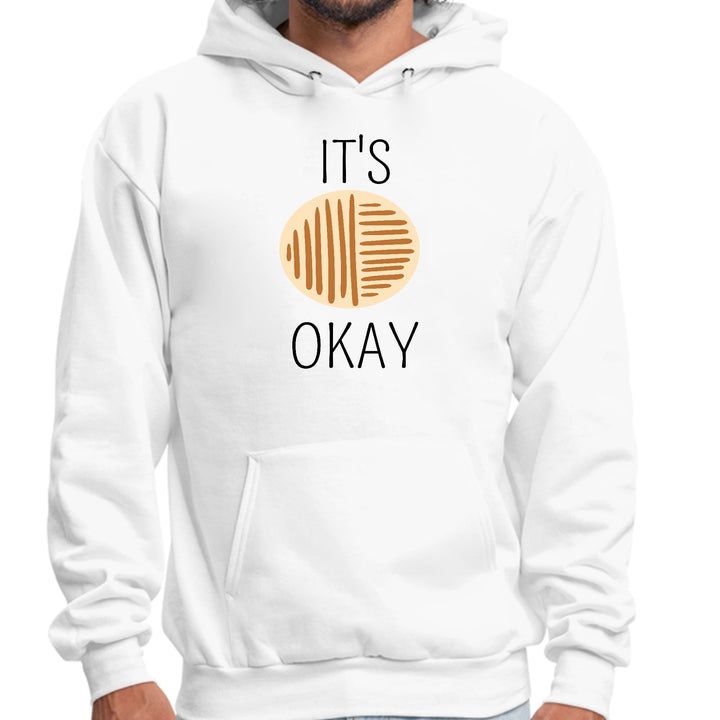 Mens Graphic Hoodie Say it Soul its Okay Black and Brown Line Art - Unisex