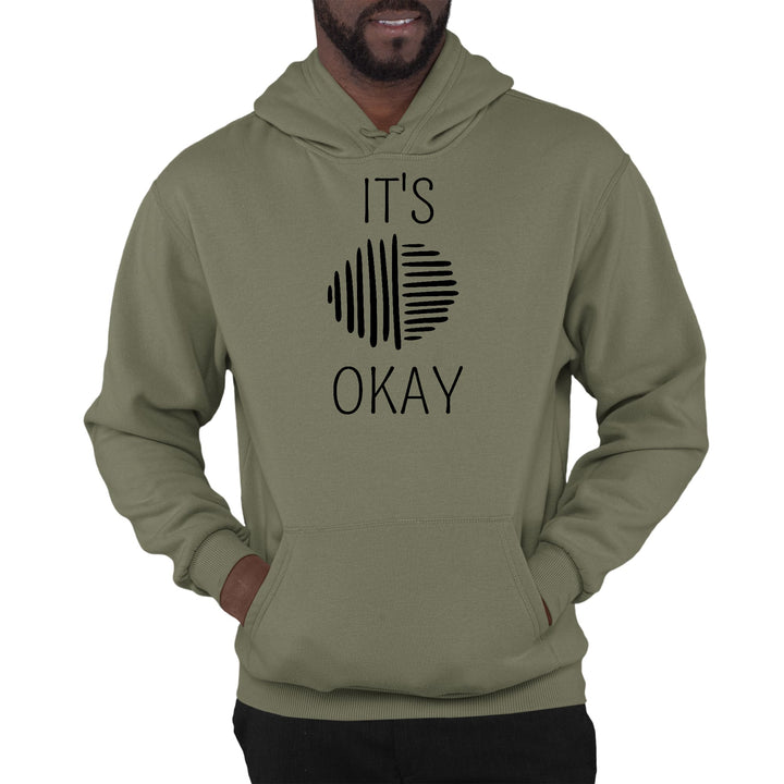 Mens Graphic Hoodie Say it Soul its Okay Black Line Art Positive - Unisex