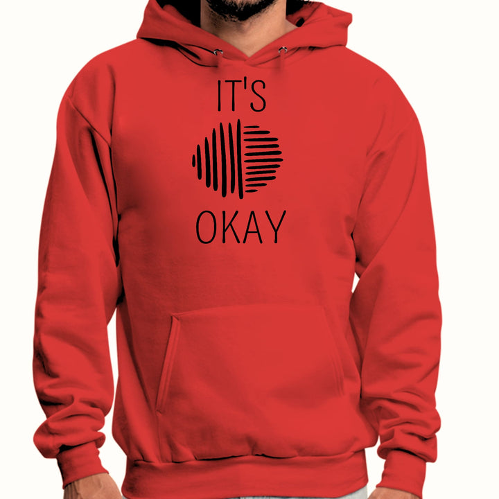 Mens Graphic Hoodie Say it Soul - its Okay - Black Line Art Positive - Unisex